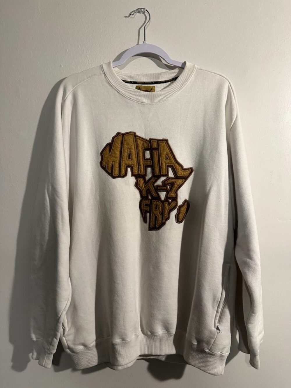Vintage African Armure Mafia K1 Fry Heavyweight Sweatshirt - White Size [XL]